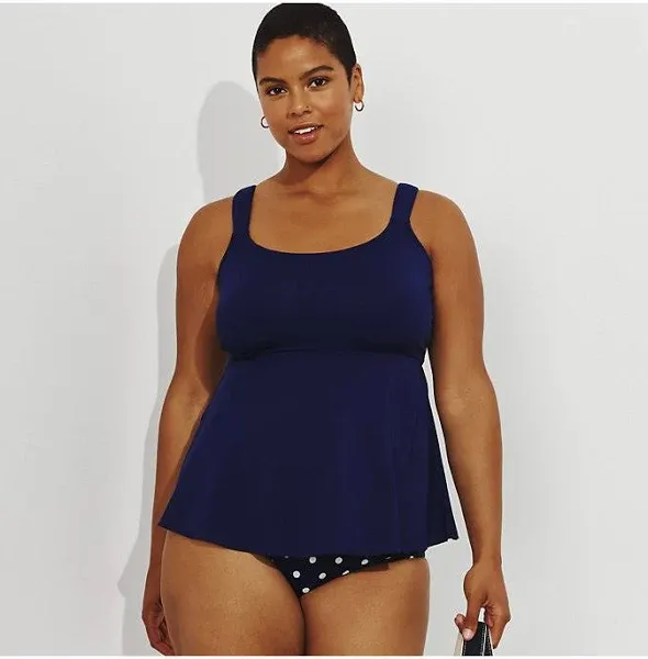 Lands' End Women's Plus Size Flutter Tankini Top