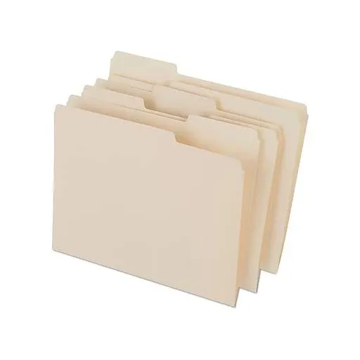 Staples Heavyweight File Folders 1/3-Cut Tab Letter Size Manila 50/Box