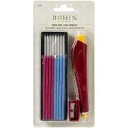 Bohin Chalk Pencil with Holder, Wood, Multi-Colour