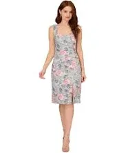 Adrianna Papell Women's Floral Matelasse Dress