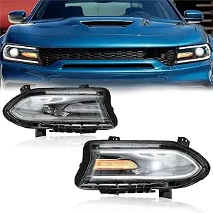 LEAVAN HID Xenon type Headlights Assembly Fit for 2015-2020 Dodge Charger, LE...