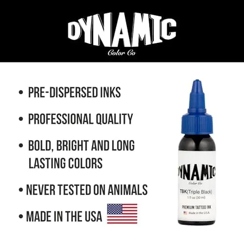 Dynamic Union Black Tattoo Ink - 8oz Bottle | Miami Tattoo Supplies