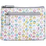 Julia Buxton Split Polka Dot Print Faux Leather Large ID Coin Case, Split Polka Dot Silver