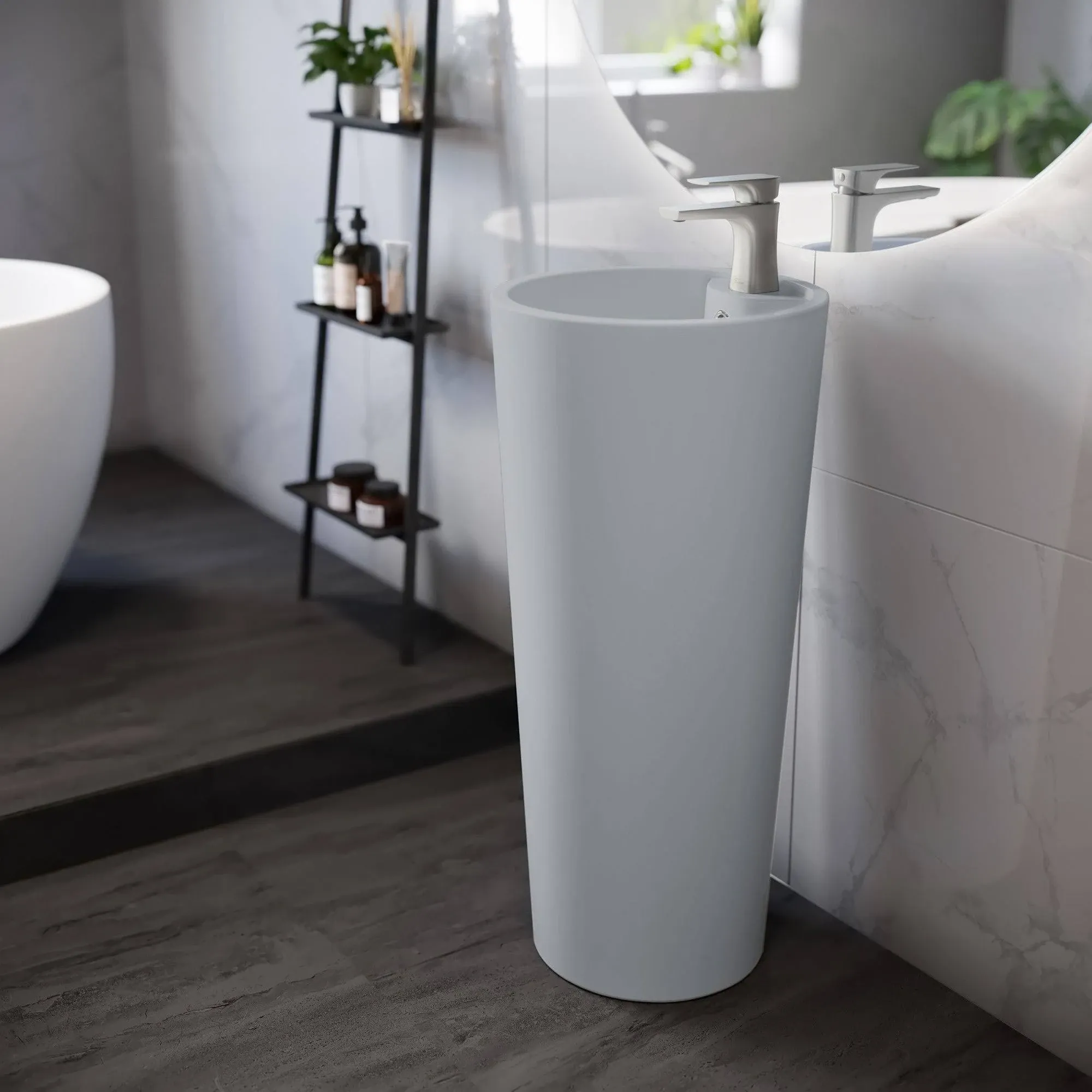 Swiss Madison Monaco Circular Basin Pedestal Sink