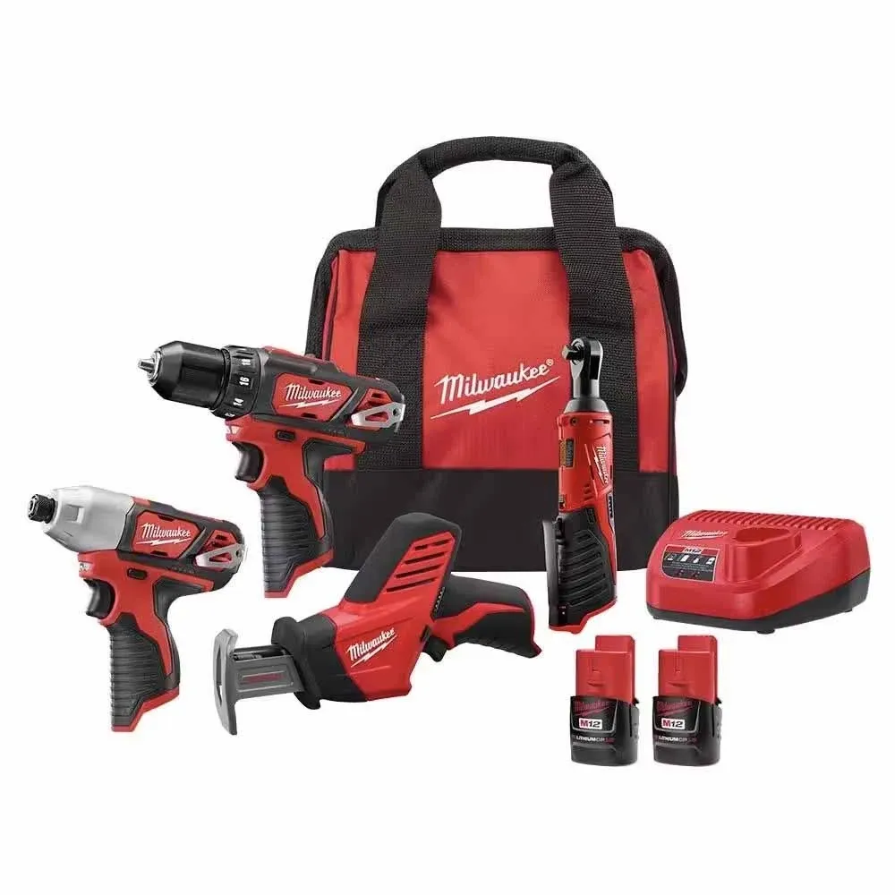 Milwaukee 2497-24B M12 12V Cordless Lithium-Ion 4-tool Combo Kit