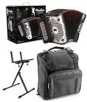 Hohner Panther G/C/F 3-Row Diatonic Accordion - Black