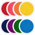 7&#034; Large Round Craft Ink Pads- 8 Colors Rainbow DIY Fingerprint Ink Pad Stamp...