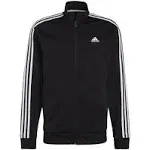 Adidas Men's Warm-Up Tricot Regular 3-Stripes Track Jacket, Black/White / M