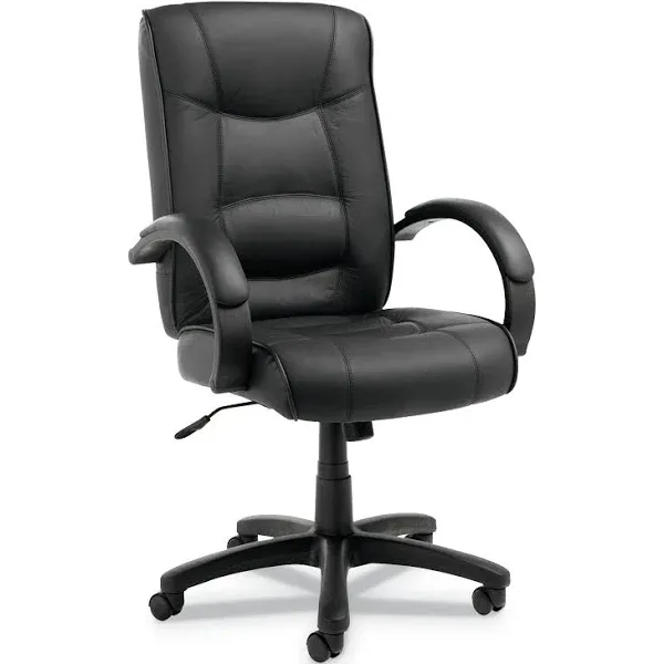 Alera Strada Series High-Back Swivel/Tilt Top-Grain Leather Chair