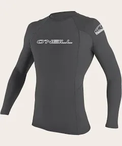 O&#039;Neill Wetsuits Men&#039;s Basic Skins UPF 50+ Long Sleeve Rash Guard, Black, XL