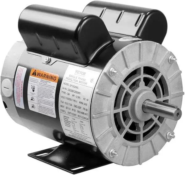 VEVOR 3HP Air Compressor Electric Motor, 230V 15 Amps, 56 Frame 3450RPM, 5/8&#034; Ke