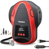 TEROMAS Tire Inflator Air Compressor, Portable DC/AC Air Pump for Car Tires 12V