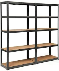 Costway 72'' Heavy Duty Storage Shelf Steel Metal Garage Rack 5 Level Adjustable