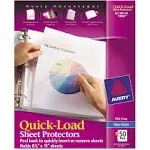 Avery Quick Top & Side Loading Sheet Protectors, Letter, Non-Glare, 50/Box (73803)