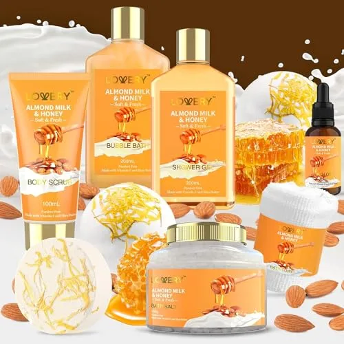 Lovery Luxe Almond Milk & Honey Spa Gift Basket