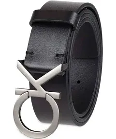 Calvin Klein Casual CK Monogram Cutout Belt Black Mens M 34-36 New With Tag