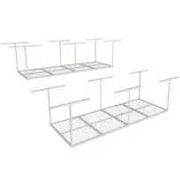 FLEXIMOUNTS Overhead Garage Storage Rack,Adjustable Garage Storage Organization Systerm,Heavy Duty Metal Garage Ceiling Storage Racks