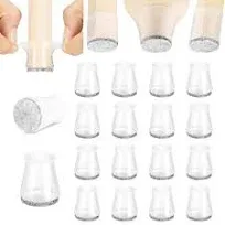 Aneaseit CY-126  Felt Bottom Soft Silicone Chair Leg Cover  1-1/16&#034; Transparent