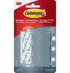 3M Command Small Plastic Cord Clips 1.25 in. L 4 pk