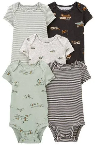 Carter’s 5 Piece Short Sleeve Bodysuit Set, Size 6M