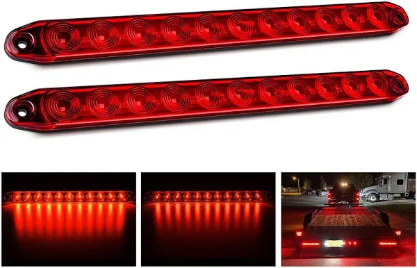 Nilight 16Inch 11 LED Red Trailer Light Bar