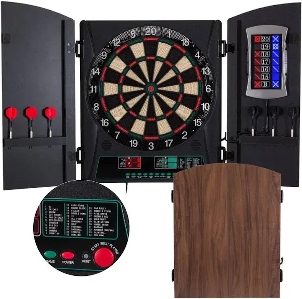 A Rachnid Cricket Maxx 1.0 Electronic Dartboard Cabinet Set