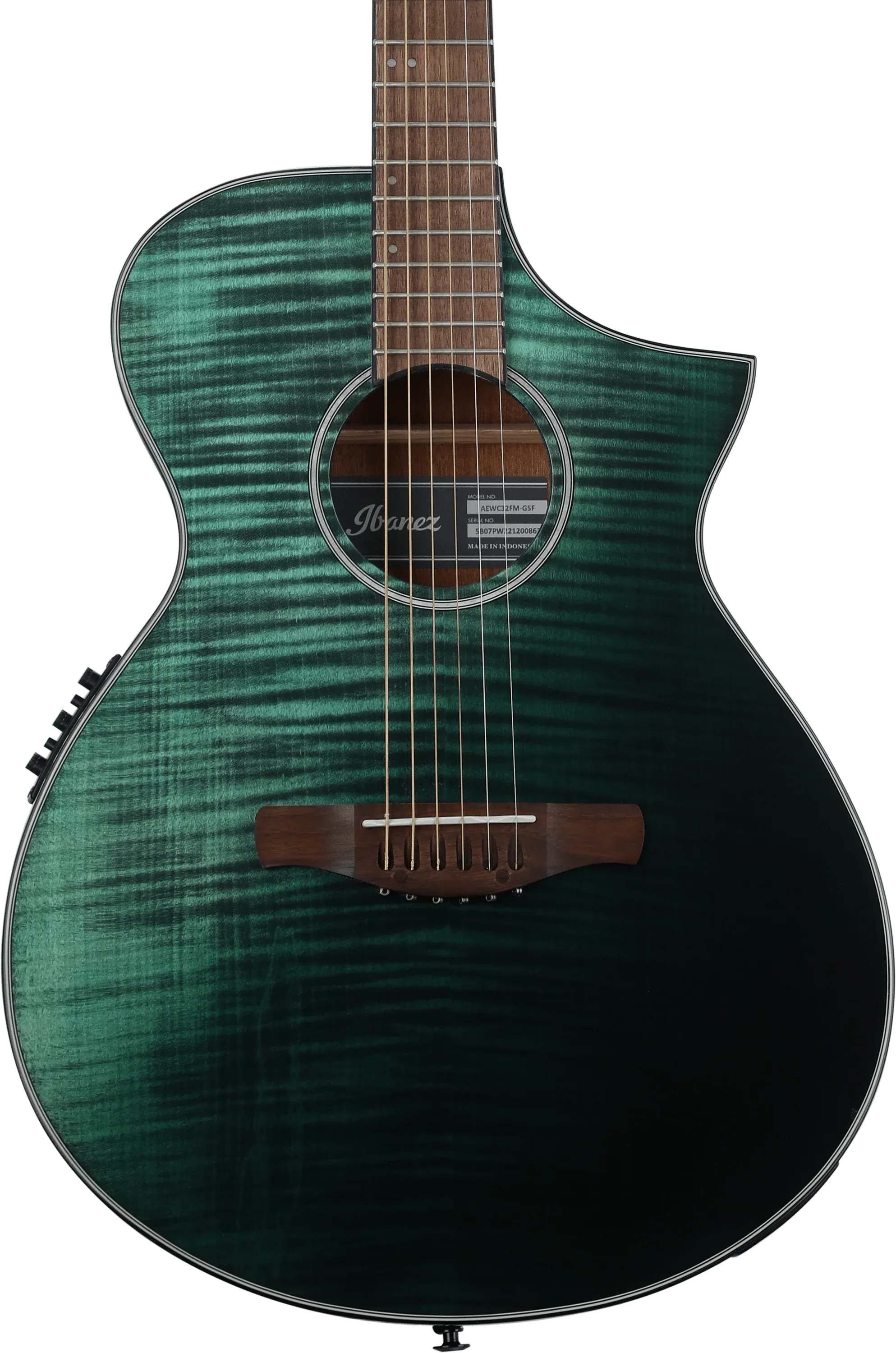 Ibanez AEWC32FM Acoustic/Elect<wbr/>ric Guitar Dark Green  Sunset Fade