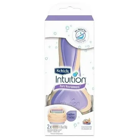 Schick Intuition Pure Nourishment Razor with 2 Refill Blade Cartridges