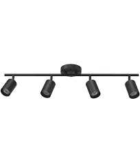 Globe Electric 64000012 30 4-Light Track Lighting, Matte Black, Track Ceiling Light, Track Lighting Kit, Vintage, Ceiling Light