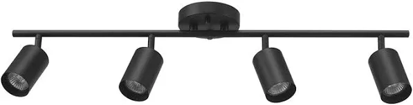 Globe Electric 64000012 30 4-Light Track Lighting, Matte Black, Track Ceiling Light, Track Lighting Kit, Vintage, Ceiling Light