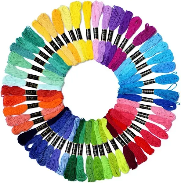 Embroidery Floss Rainbow Color 50 Skeins Per Pack