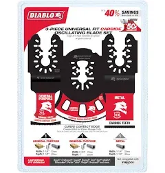 Diablo DOU3CS 3 pc Universal Fit Carbide Oscillating Blade Set (3-Piece)