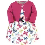 Touched by Nature Baby Organic Cotton Dress and Cardigan, Bright Butterflies