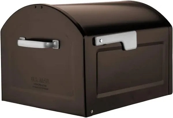 Architectural Mailboxes Post Mount Extra Large w/ Silver Handle in Rubbed Bronze