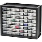 Iris USA 64 Drawer Stackable Storage Cabinet for Hardware Parts Crafts, Black Small Brick Organizer Utility Chest