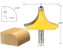 YONICO 13170 1-1/4-Inch Radius Round Over Edge Forming Router Bit 1/2-Inch Shank