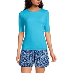 Lands' End Women's Elbow Sleeve Relaxed UPF 50 Rash Guard