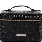 BRAHMIN Charmaine Black Make Up Bag Case Melbourne Genuine Leather