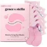 grace & stella Award Winning Under Eye Mask - Reduce Dark Circles, Puffy Eyes, Undereye Bags, Wrinkles - Gel Under Eye Patches - Gifts for Mom - Vegan Cruelty-Free Self Care (Pink, 6 Pairs)