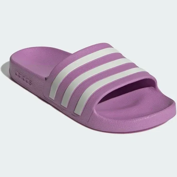 Adidas Women's Adilette Aqua Slides, Size 9, Mauve/White