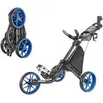 Caddytek 3 Wheel Golf Push Cart - Foldable Collapsible Lightweight Pushcart with Foot Brake - Easy to Open & Close