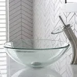 Kraus GV-101 Clear Glass Vessel Bathroom Sink