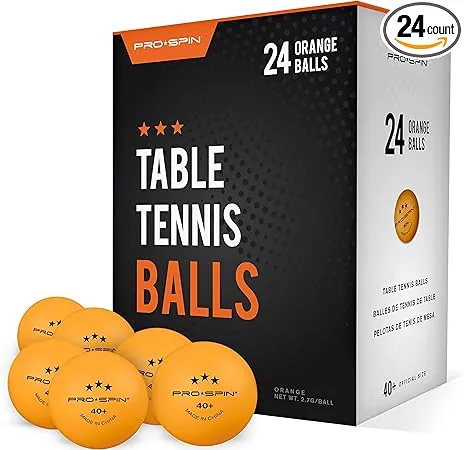 PRO SPIN Ping Pong Balls - 3-Star Premium Orange Table Tennis Balls | High-Performance 40+ ABS Professional Quality | Ultimate Durability for Indoor & Outdoor Ping Pong Tables