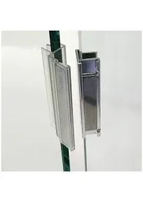 Universal Clear Polycarbonate U-Channel with Magnet and Bright Gold Metal Strike Plate for 3/16" and 1/4" Glass Shower Doors