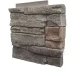 GenStone Faux Stacked Stone Right Corner Panel 12.5" x 11.25" in Kenai Color for Do It Yourself Friendly Home Improvement Projects