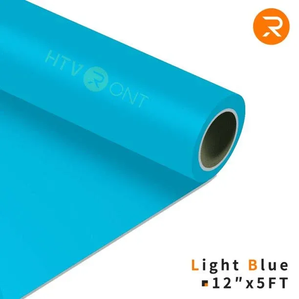 Heat Transfer Vinyl Roll - 12"x5 ft (35 Colors) Light Blue