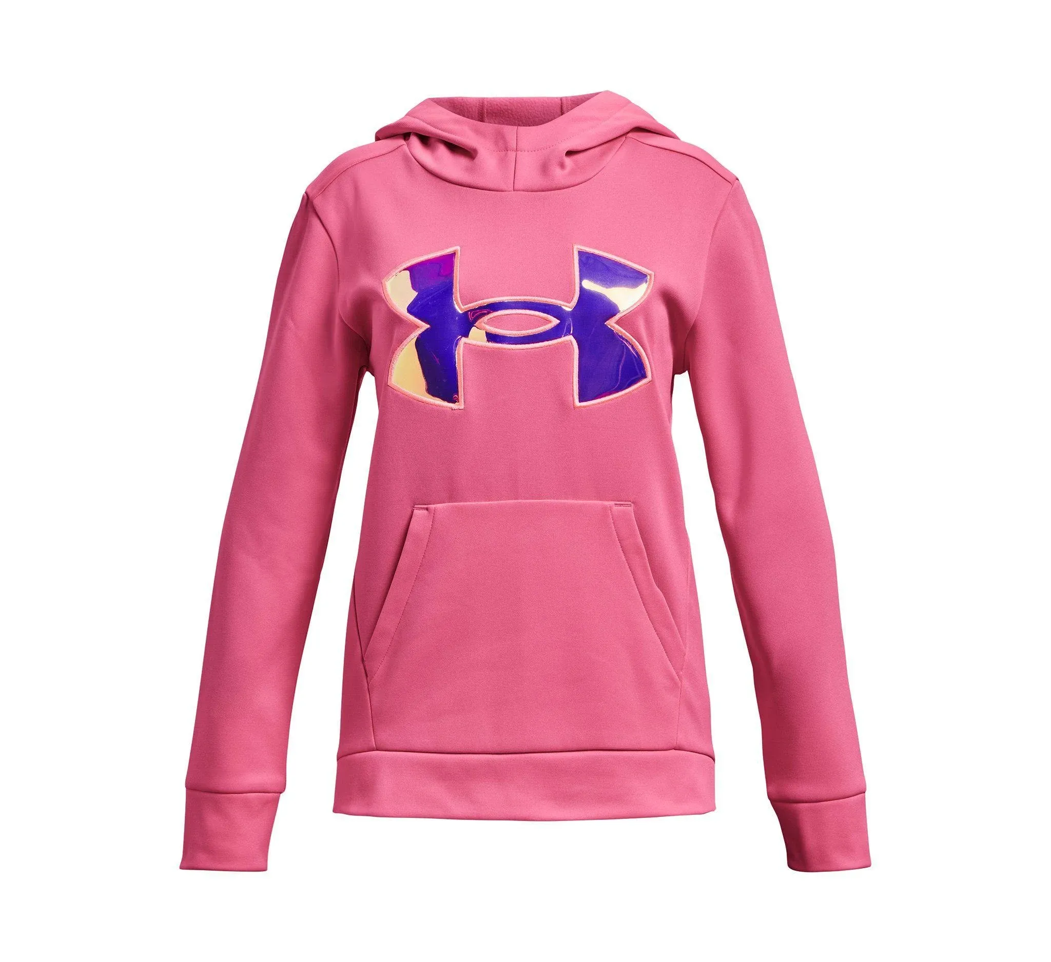 Under Armour Girls Armour Fleece Iridescent Big Logo Hoodie