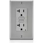 Leviton GFNT2-GY GFCI Receptacle, 20A, 125V, Gray