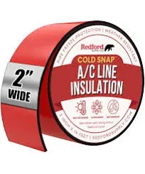 Redford Supply Co. 2in x 14ft AC Line Insulation, AC Line Insulation Wrap, AC Tape, AC Hose Insulation, HVAC Tape, Pipe Wrap Insulation Tape, Foam Tape Outdoor Pipe Tape, Rubber Tape