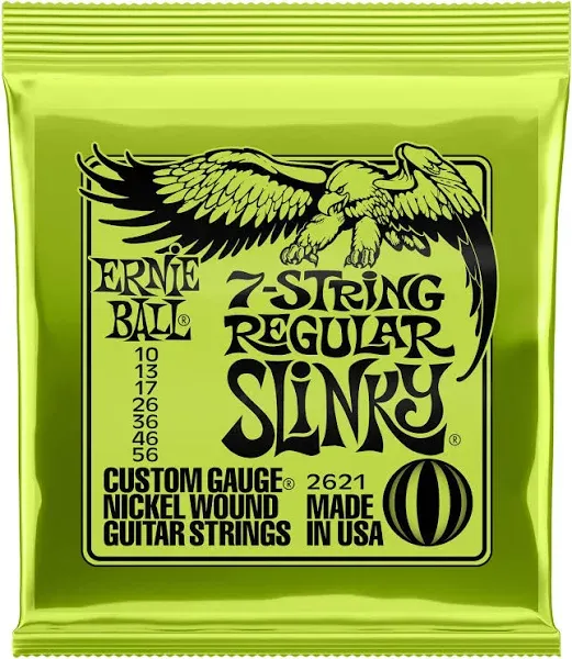 Ernie Ball Regular Slinky 7-String Nickel Wound Electric Guitar Strings 10-56